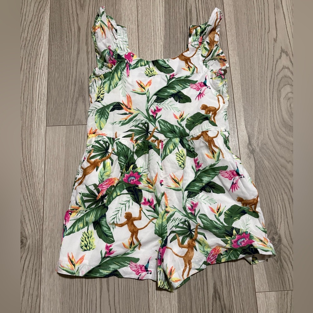 Janie and Jack Tropical Jungle Ruffle Sleeve Romper Size 5